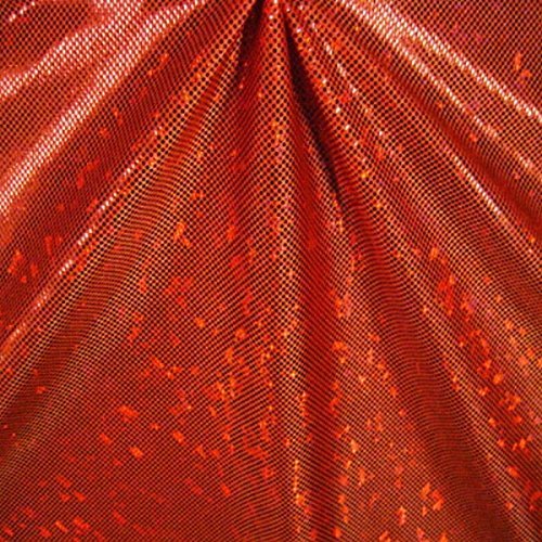 SY Fabrics Shattered Glass Hologram Spandex by The Yard (Orange)