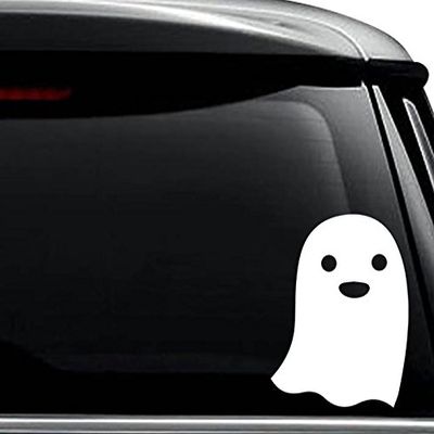 Cute Ghost Decal Sticker For Use On Laptop, Helmet, Car, Truck, Motorcycle, Windows, Bumper, Wall, and Decor Size- [10 inch] / [25 cm] Tall / Color- Gloss Black