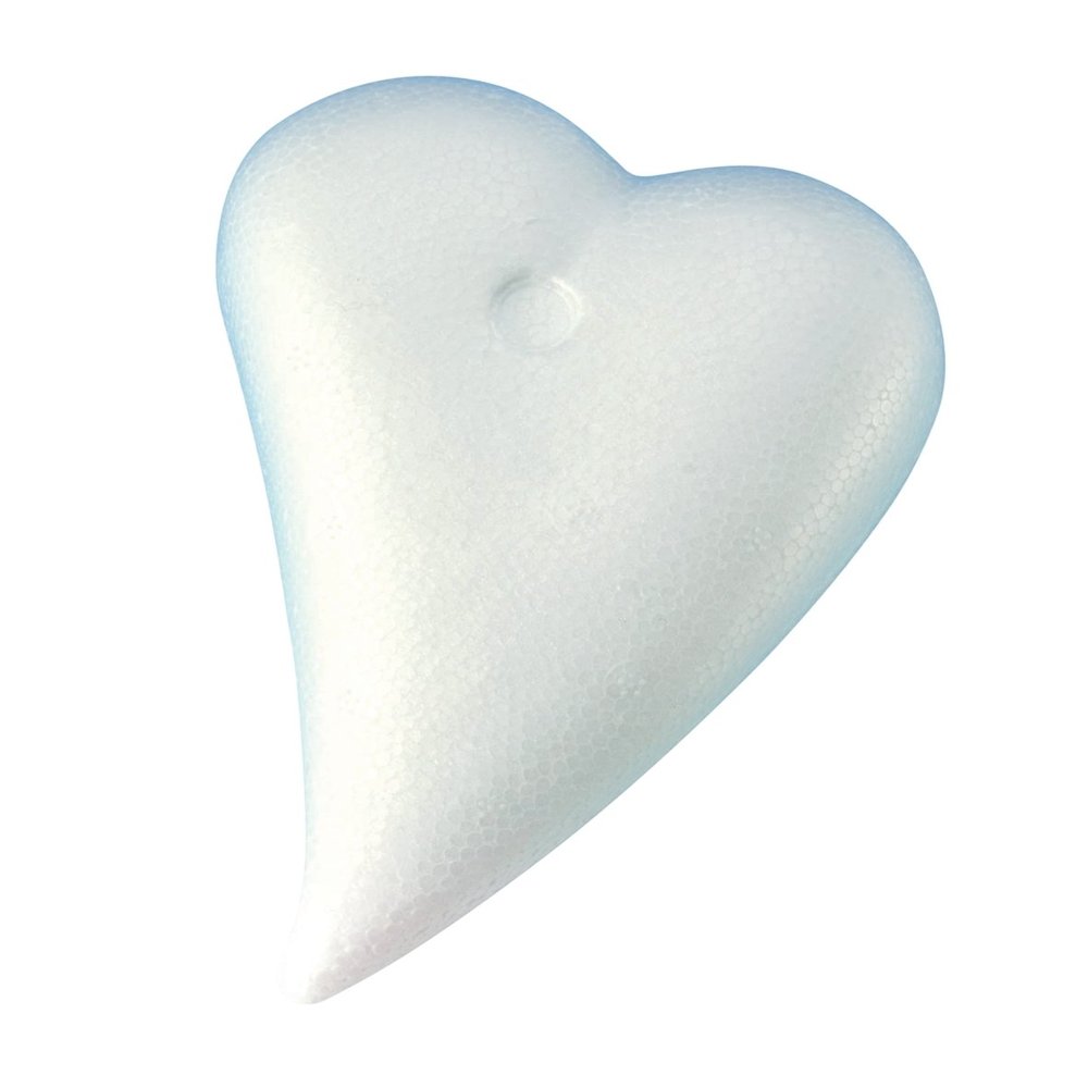 Glorex 3803 871 K 6 Styrofoam Heart, White, 11 x 6 x 3 cm