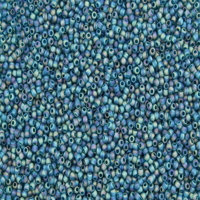 11/0 Toho Japanese Seed Beads - Blue Zircon Transparent Rainbow Matte #167BDF (28g Tube)
