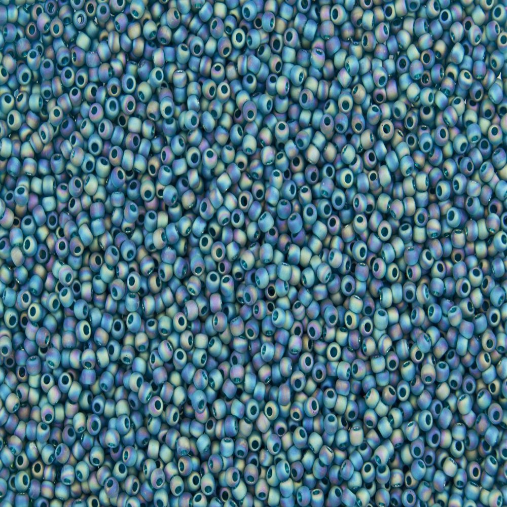 11/0 Toho Japanese Seed Beads - Blue Zircon Transparent Rainbow Matte #167BDF (28g Tube)