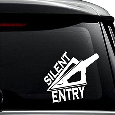 Silent Entry Arrowhead Bow Hunting Decal Sticker for Use On Laptop, Helmet, Car, Truck, Motorcycle, Windows, Bumper, Wall, and Decor Size- [10 inch] / [25 cm] Wide/Color- Gloss Black