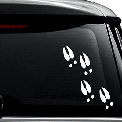 Deer Buck Print Track Decal Sticker For Use On Laptop, Helmet, Car, Truck, Motorcycle, Windows, Bumper, Wall, and Decor Size- [10 inch] / [25 cm] Tall / Color- Matte White