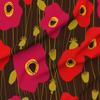Spoonflower Fabric - Poppies Floral Nature Bloom Spring Botanical Red Brown Printed on Minky Fabric by The Yard - Sewing Baby Blankets Quilt Backing Plush view 1