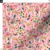 Spoonflower Fabric - Horse Florals Horses Pink Floral Pony Ponies Breed Equestrian Pet Printed on Satin Fabric by The Yard - Sewing Lining Apparel Fashion Blankets Decor view 3