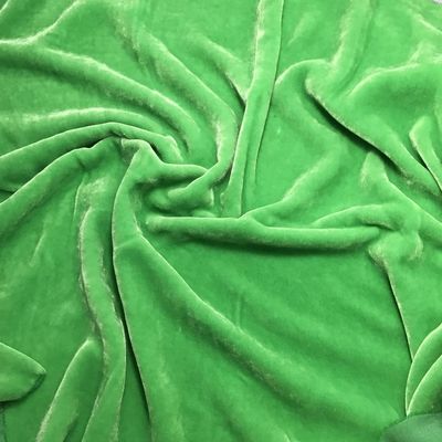 Bright Green - Hand Dyed Silk Velvet Fabric -by The Yard-