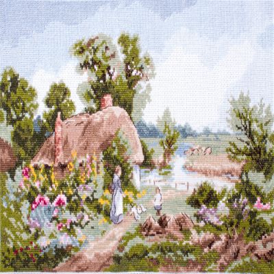Creative World of Crafts Rural England Counted Cross Stitch Kit - The Croft