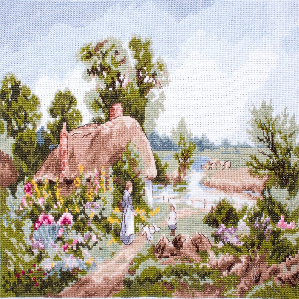 Creative World of Crafts Rural England Counted Cross Stitch Kit - The Croft
