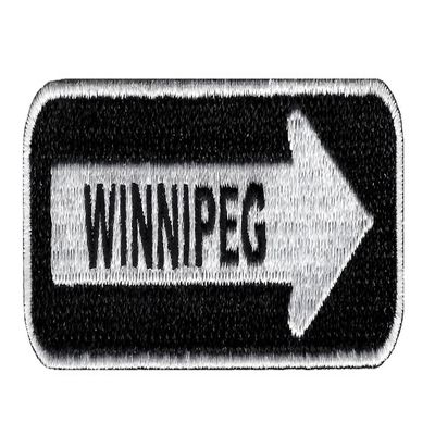 One Way Sign Winnipeg Canada Embroidered Patch Iron-On Highway Road Biker