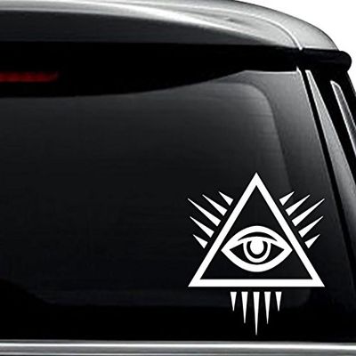 Masonic Eye God Freemasonry Decal Sticker For Use On Laptop, Helmet, Car, Truck, Motorcycle, Windows, Bumper, Wall, and Decor Size- [6 inch] / [15 cm] Tall / Color- Matte Black