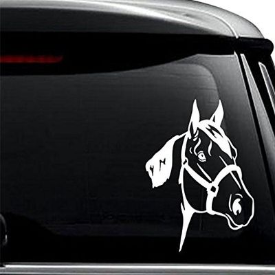 Quarter Horse Head Decal Sticker For Use On Laptop, Helmet, Car, Truck, Motorcycle, Windows, Bumper, Wall, and Decor Size- [8 inch] / [20 cm] Tall / Color- Matte Black