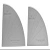 2 Piece Set Quarter Circle Templates 1/4 Inch Clear Acrylic Includes 30, 45 and 60 Degree Markings Laser Engraved and Cut view 2