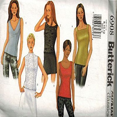 Butterick 6908 Size 6- 10 -12 Fast and Easy Classics Fitted Lined Bustier Sleeveless Top