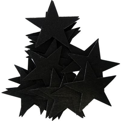 Playfully Ever After 3 Inch Black 22pc Felt Star Stickers