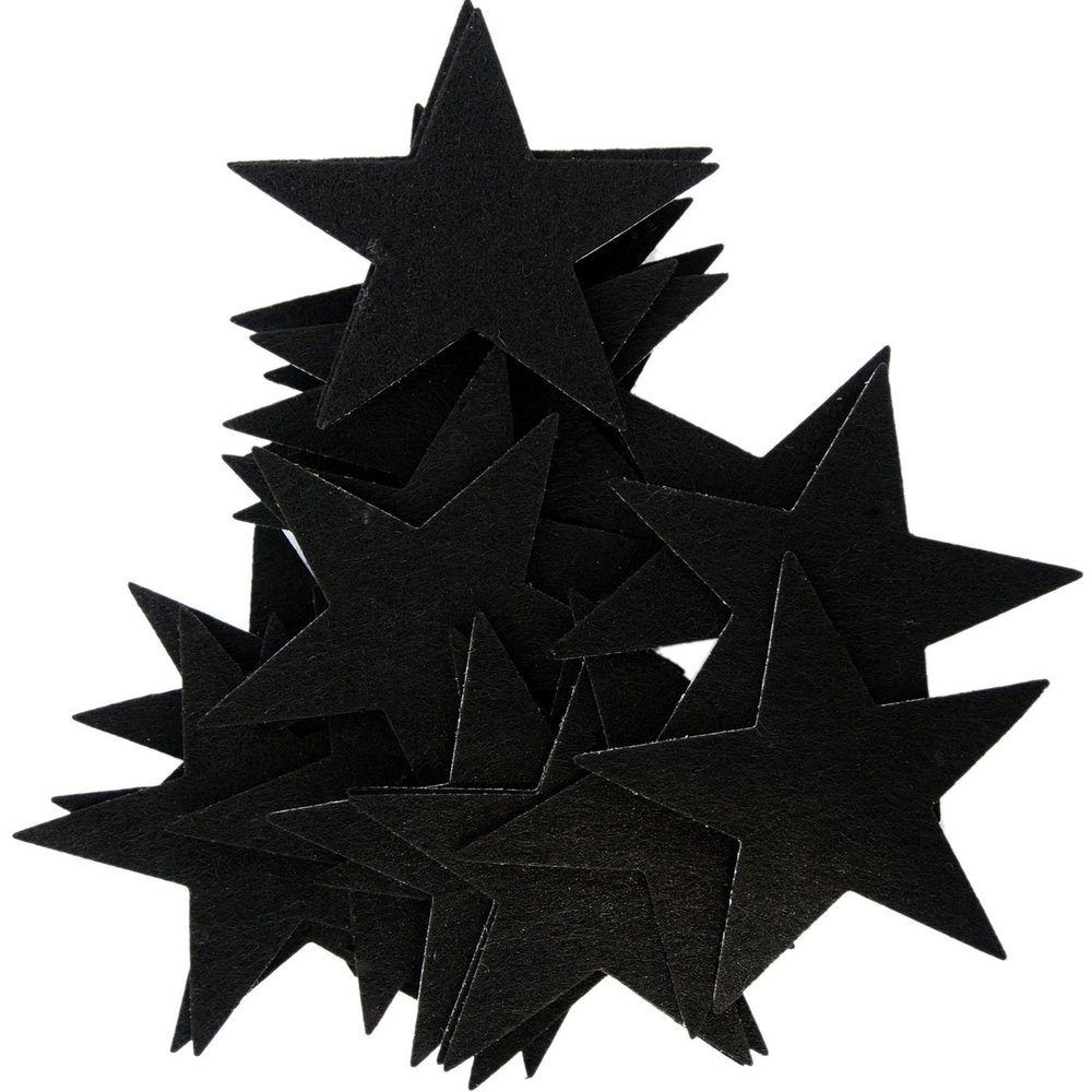 Playfully Ever After 3 Inch Black 22pc Felt Star Stickers