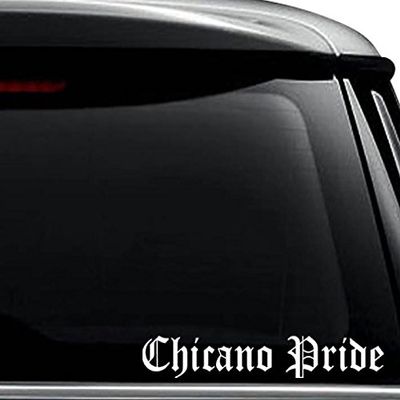Chicano Pride Decal Sticker For Use On Laptop, Helmet, Car, Truck, Motorcycle, Windows, Bumper, Wall, and Decor Size- [8 inch] / [20 cm] Wide / Color- Matte White
