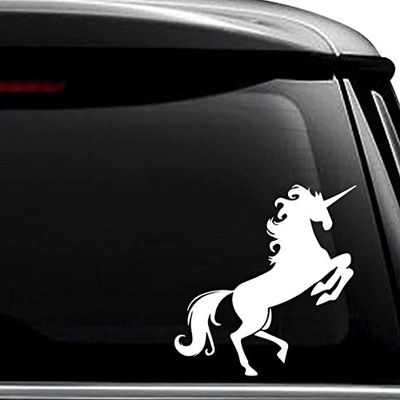 Unicorn Horse Decal Sticker For Use On Laptop, Helmet, Car, Truck, Motorcycle, Windows, Bumper, Wall, and Decor Size- [10 inch] / [25 cm] Wide / Color- Matte Black