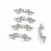 Price per 5 Pieces Antique Silver Tone Jewelry Making Charms Supply H4DU4 Wings Loose Beads view 1