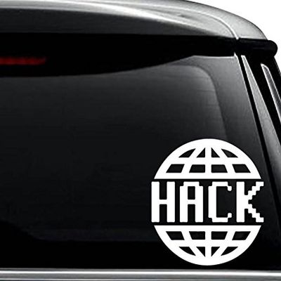 Hack the Planet Decal Sticker For Use On Laptop, Helmet, Car, Truck, Motorcycle, Windows, Bumper, Wall, and Decor Size- [6 inch] / [15 cm] Wide / Color- Matte White