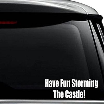 Have Fun Storming the Castle Decal Sticker For Use On Laptop, Helmet, Car, Truck, Motorcycle, Windows, Bumper, Wall, and Decor Size- [10 inch] / [25 cm] Wide / Color- Matte Black