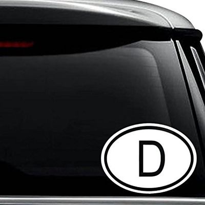 Deutschland Germany Oval Decal Sticker For Use On Laptop, Helmet, Car, Truck, Motorcycle, Windows, Bumper, Wall, and Decor Size- [6 inch] / [15 cm] Wide / Color- Matte Black