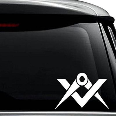 Masonic Tool Freemason Decal Sticker For Use On Laptop, Helmet, Car, Truck, Motorcycle, Windows, Bumper, Wall, and Decor Size- [10 inch] / [25 cm] Wide / Color- Matte Black