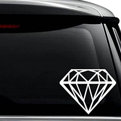 Diamond Jewelry Decal Sticker For Use On Laptop, Helmet, Car, Truck, Motorcycle, Windows, Bumper, Wall, and Decor Size- [6 inch] / [15 cm] Wide / Color- Matte Black