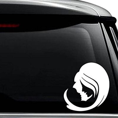 Mother Child Maternity Decal Sticker For Use On Laptop, Helmet, Car, Truck, Motorcycle, Windows, Bumper, Wall, and Decor Size- [6 inch] / [15 cm] Wide / Color- Matte Black
