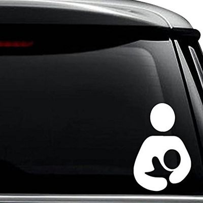 Mother Child Breastfeeding Decal Sticker for Use On Laptop, Helmet, Car, Truck, Motorcycle, Windows, Bumper, Wall, and Decor Size- [6 inch] / [15 cm] Tall/Color- Matte Black