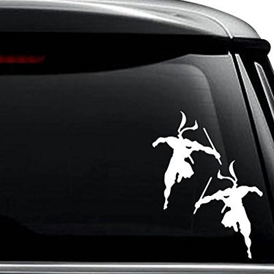 Ninjas Warrior Japanese Decal Sticker For Use On Laptop, Helmet, Car, Truck, Motorcycle, Windows, Bumper, Wall, and Decor Size- [8 inch] / [20 cm] Tall / Color- Matte White