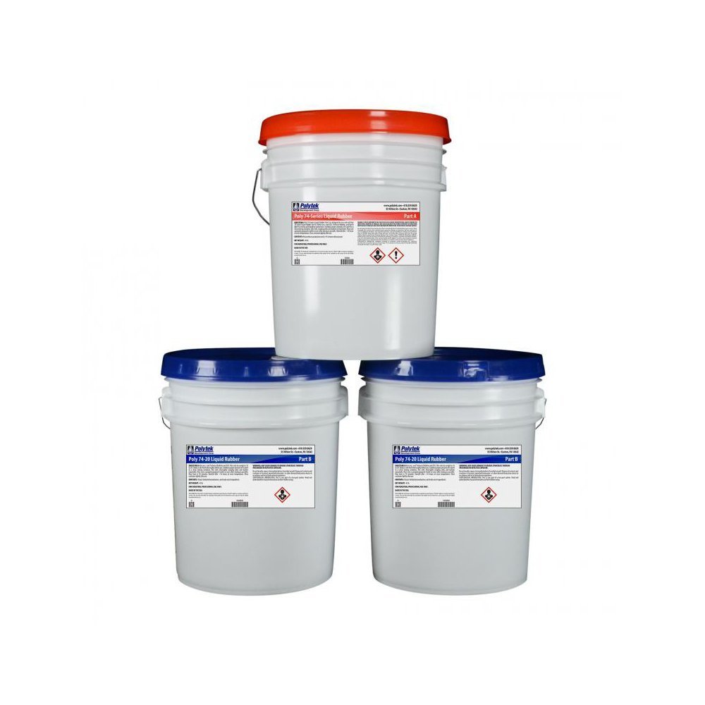 Polytek Poly 74-20 Liquid Polyurethane Rubber (120-lb Kit)