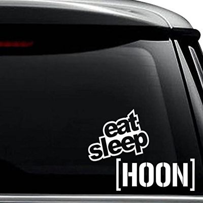 Eat Sleep Hoon Honnigan Decal Sticker For Use On Laptop, Helmet, Car, Truck, Motorcycle, Windows, Bumper, Wall, and Decor Size- [6 inch] / [15 cm] Wide / Color- Matte White