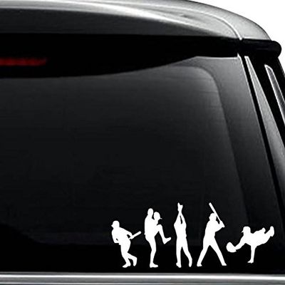 Baseball Players Decal Sticker For Use On Laptop, Helmet, Car, Truck, Motorcycle, Windows, Bumper, Wall, and Decor Size- [6 inch] / [15 cm] Wide / Color- Matte Black