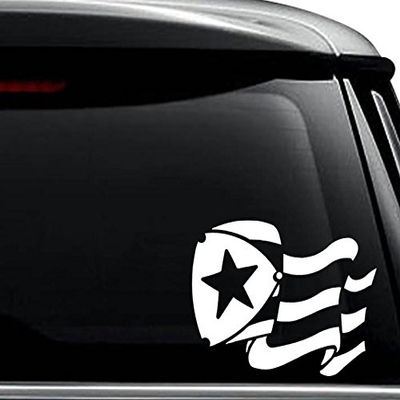 Puerto Rico Flag Decal Sticker For Use On Laptop, Helmet, Car, Truck, Motorcycle, Windows, Bumper, Wall, and Decor Size- [8 inch] / [20 cm] Wide / Color- Matte White