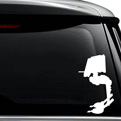 AT-ST Walker Decal Sticker For Use On Laptop, Helmet, Car, Truck, Motorcycle, Windows, Bumper, Wall, and Decor Size- [6 inch] / [15 cm] Tall / Color- Matte White