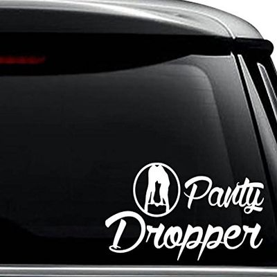 Panty Dropper JDM Japanese Decal Sticker For Use On Laptop, Helmet, Car, Truck, Motorcycle, Windows, Bumper, Wall, and Decor Size- [6 inch] / [15 cm] Wide / Color- Matte Black