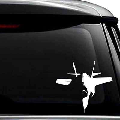 F-35 Lightning Fighter Jet Plane Decal Sticker For Use On Laptop, Helmet, Car, Truck, Motorcycle, Windows, Bumper, Wall, and Decor Size- [8 inch] / [20 cm] Wide / Color- Matte Black