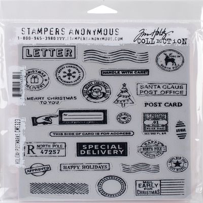 Stamper's Anonymous Tim Holtz Cling Stamps, Holiday Postmarks