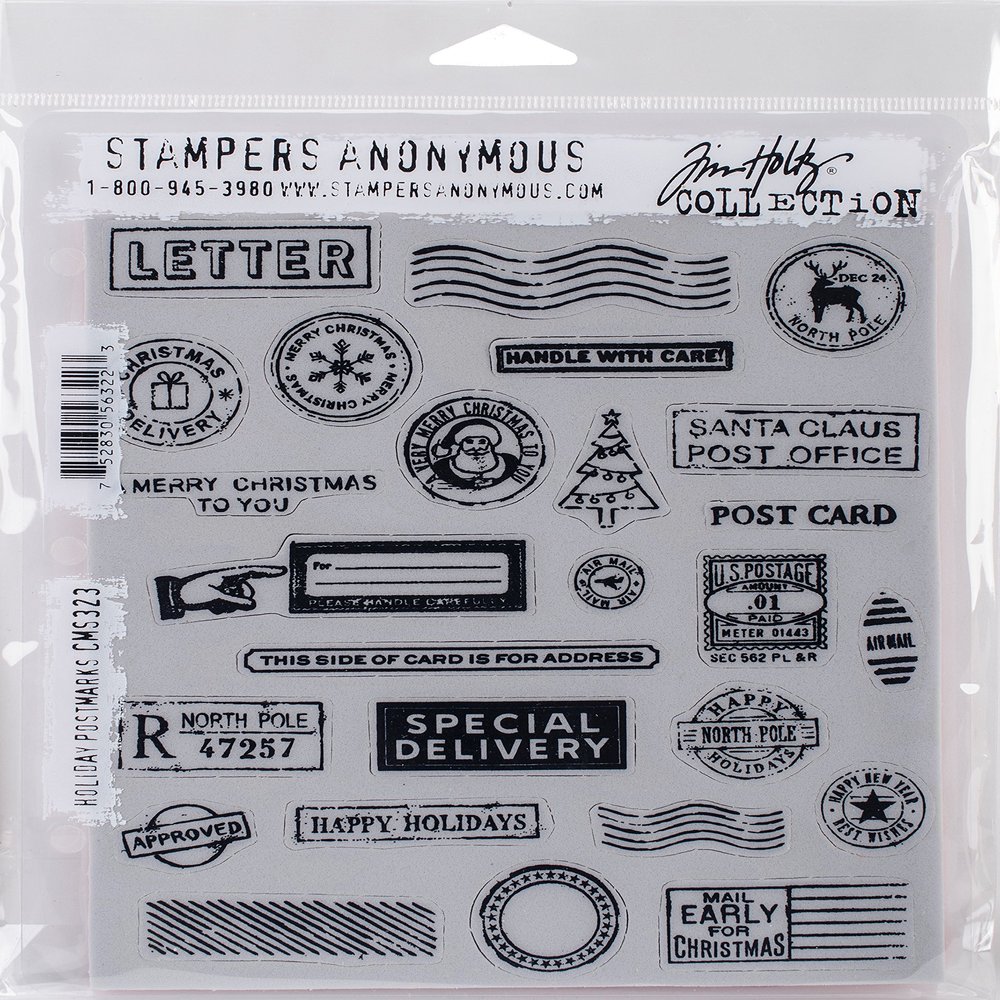 Stamper's Anonymous Tim Holtz Cling Stamps, Holiday Postmarks