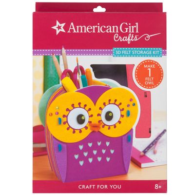 American Girl Crafts Die Felt Owl Desk Organizer Activity Kit, 6.5'' W x 3 x 9.5'' H