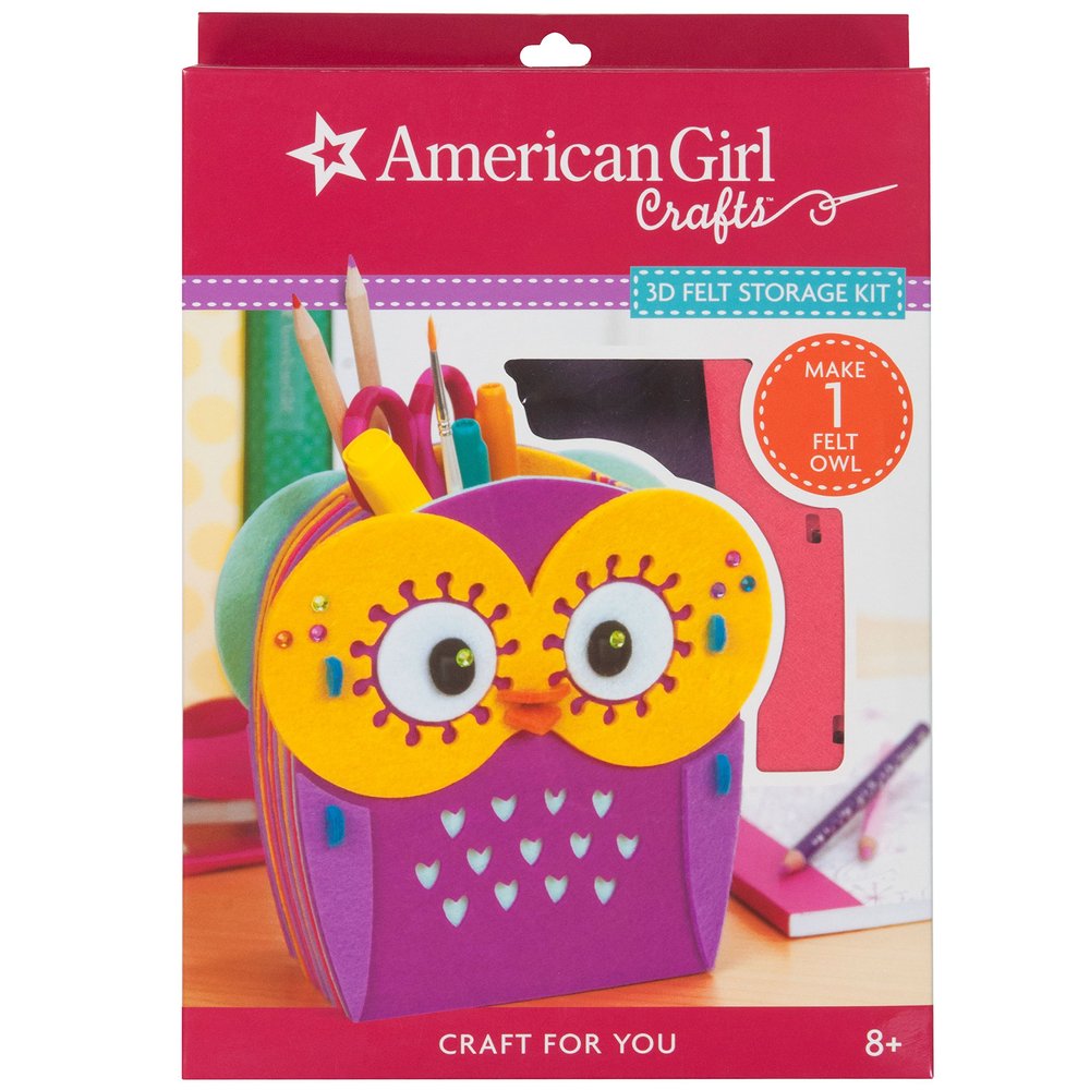 American Girl Crafts Die Felt Owl Desk Organizer Activity Kit, 6.5'' W x 3 x 9.5'' H