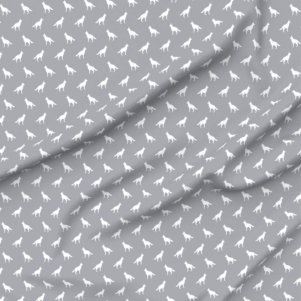 Spoonflower Fabric - German Shepherd Silhouette Dog Pet Gray Portrait Printed on Minky Fabric by The Yard - Sewing Baby Blankets Quilt Backing Plush