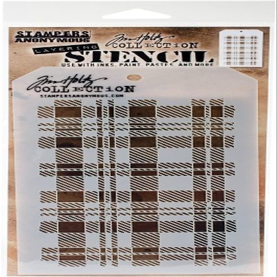 Stampers Anonymous THS097 Tim Holtz Layered Stencil 4.125"X8.5"-Plaid