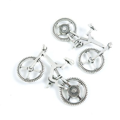 Price per 80 Pieces Antique Silver Tone Jewelry Making Charms Supply N9PZ5 Bike Bicycle