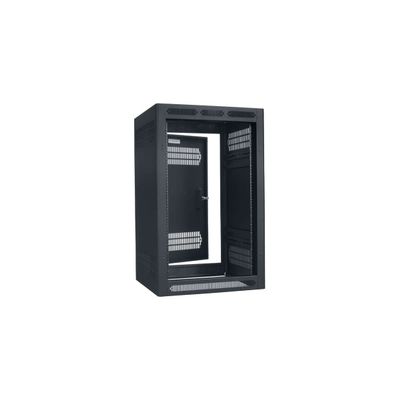 Lowell LER-1822 LER Series Enclosed AV Rack 18U x 22 D with Rear Door; Welded Top and Sides with Vents; Open Front; 1-Pair Fully Adjustable Rails Tapped 10-32; 500 Lbs Capacity
