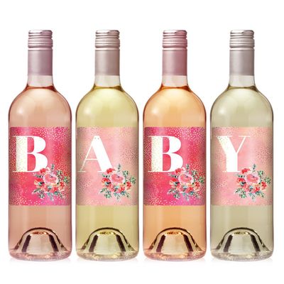Pink Baby Wine Label Set - set of 4 - Exactly like Photo