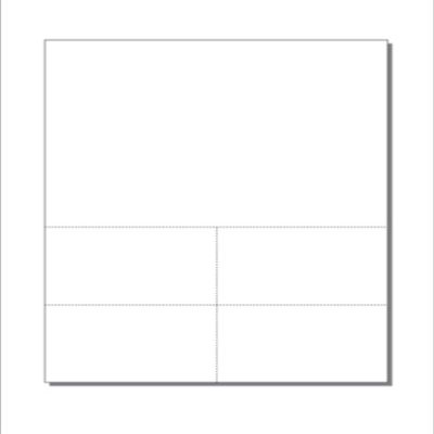 Print-Ready Flyer with 4 Coupons (4-1/4" x 2-1/2"), Perforated on 8-1/2" x 11" White 67lb Vellum Paper - 250 Sheets