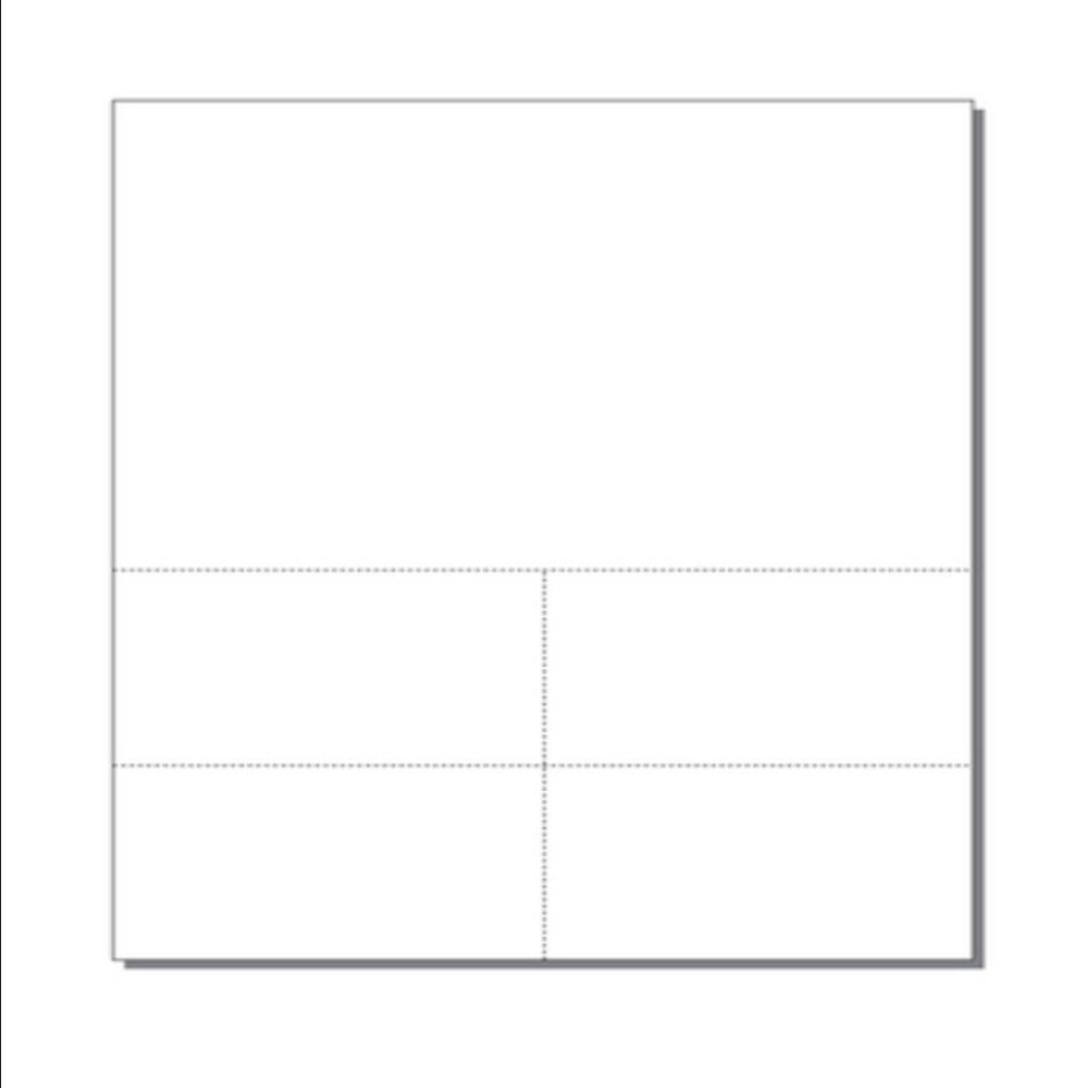 Print-Ready Flyer with 4 Coupons (4-1/4" x 2-1/2"), Perforated on 8-1/2" x 11" White 67lb Vellum Paper - 250 Sheets