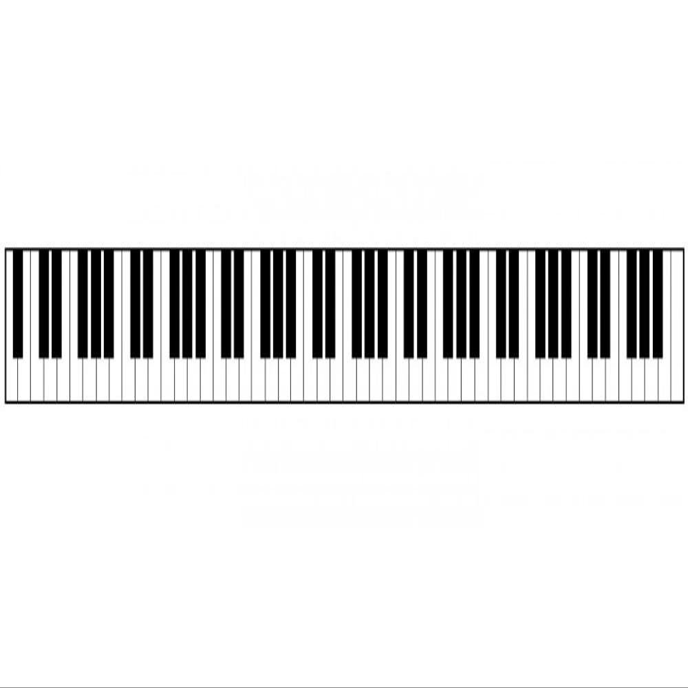 Gifts Delight Laminated 48x24 inches Poster: Piano Keyboard Piano Keyboard Black White Ivories Template