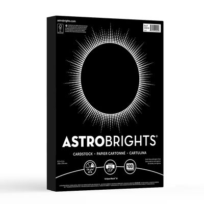 Astrobrights 65 lb. Cardstock Paper, 8.5-inch x 11-inch, Eclipse Black, 100 Sheets/Pack (22024-01)